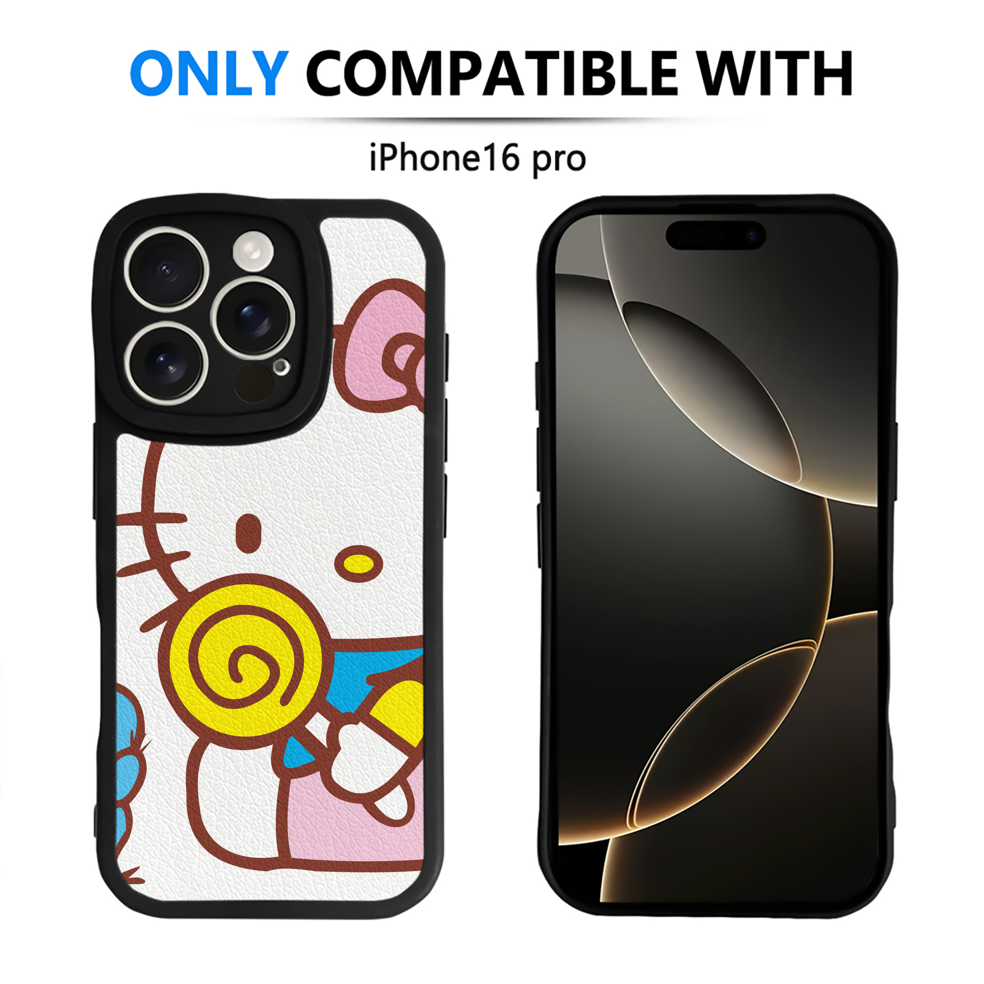 （画像用） Hello Kitty ハローキティ 【iPhone 16シリーズ対応】シリコンスマホケース（レザー調） 材質：シリコン